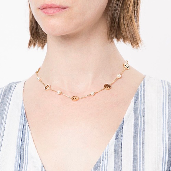Tory Burch Jewelry - Tory Burch Multi-use Kira Gold Gemstone Pearl-Chain Necklace